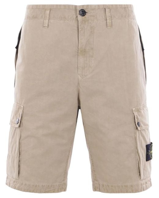 Stone Island Klassische Cargo-Shorts in Natural für Herren