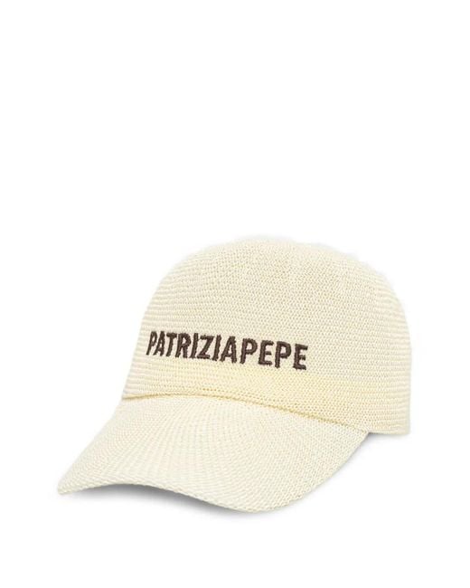 Patrizia Pepe Natural Logo-Embroidered Woven Baseball Cap