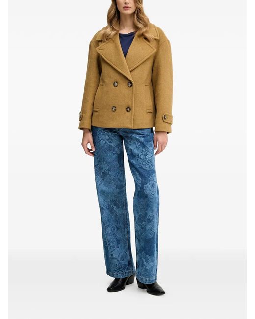 Sisley Natural Buttoned V-Neck Jacket