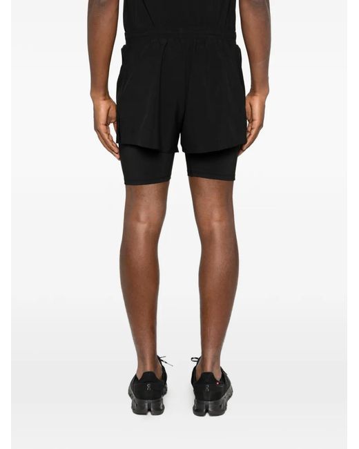 Adidas Black X Entire Studios Layered Logo-Print Shorts for men