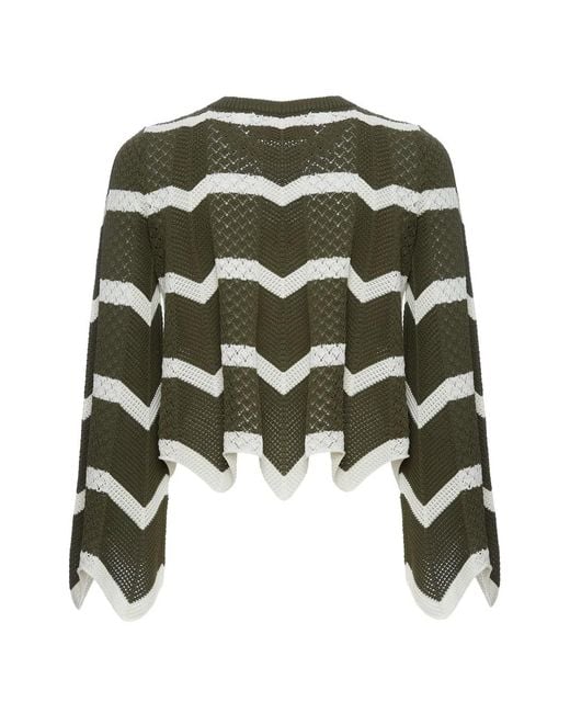 Pull À Chevron Crops LaDoubleJ en coloris Green