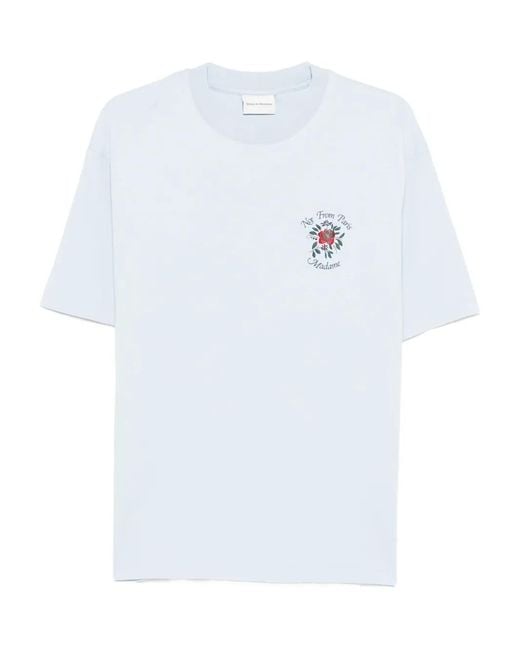 Drole de Monsieur White Slogan-Print T-Shirt for men
