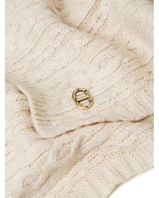 Twinset Natural Cable-Knit Scarf