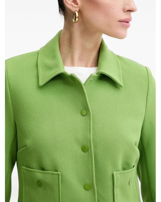 Morgan Green Cropped Button-Up Jacket