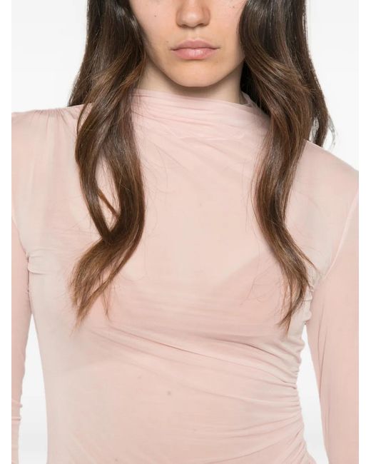 Patrizia Pepe Pink Sheer Draped Top
