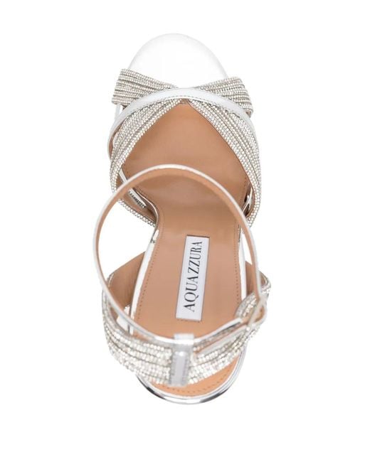 Aquazzura White Ari 150Mm Platform Sandals