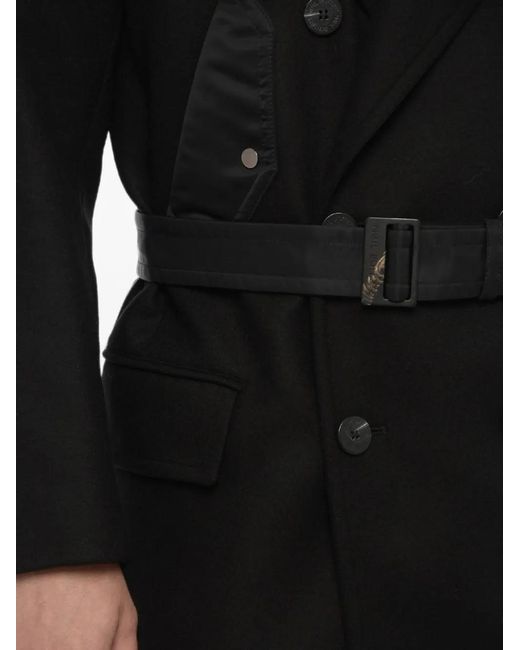 Neil Barrett Black Belted Hybrid Trench Coat for men