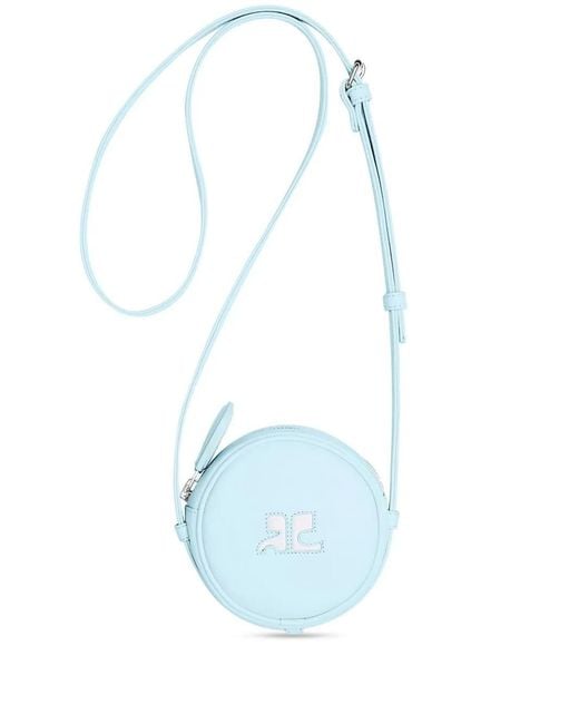 Courreges Blue Reedition Circle Leather Bag