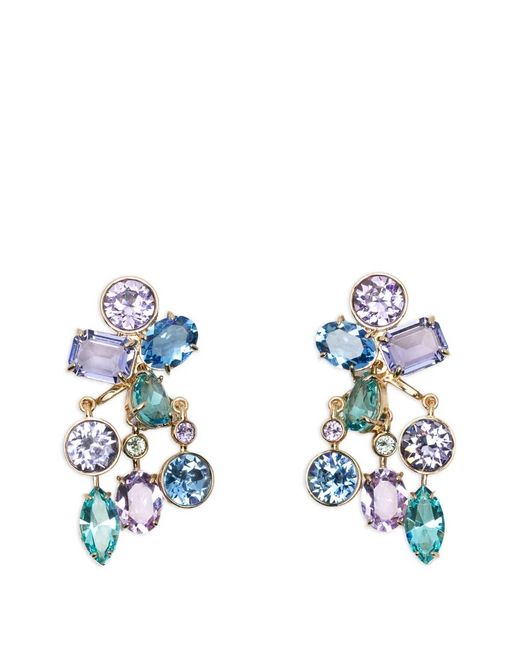Swarovski Blue Gema Crystal Earrings