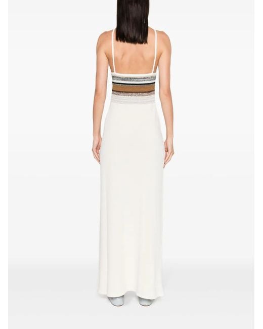 Proenza Schouler White Naomi Chochet-panel Dress - Women's - Wool/viscose/polyamide/acetate