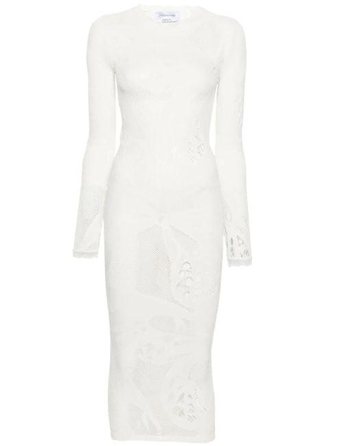 Blumarine レーストリム パネル ドレス White