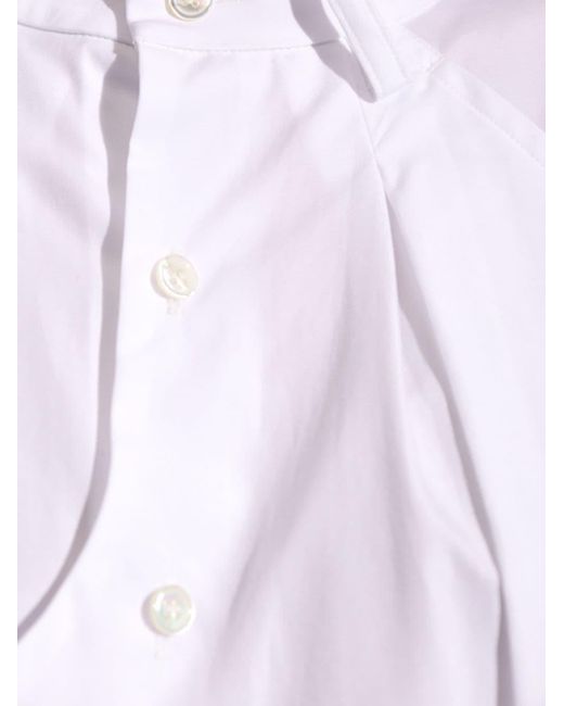 Camicia smanicata plissettata di Noir Kei Ninomiya in White
