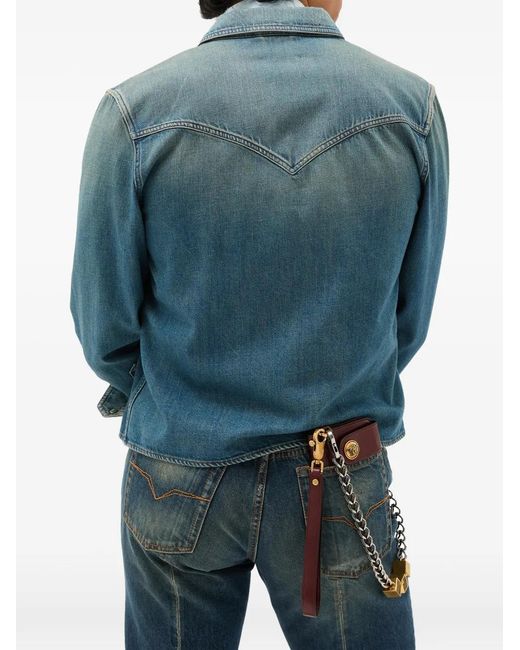 Versace Blue Flap-Pocket Shirt for men
