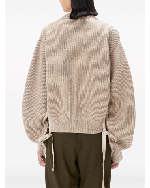J.W. Anderson Natural Panelled-sleeve Ribbed Jumper