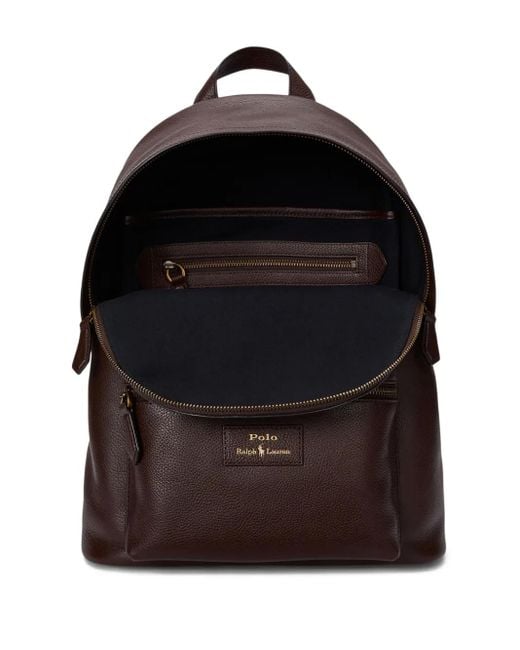 Polo Ralph Lauren Brown Leather Zip-Fastening Backpack for men