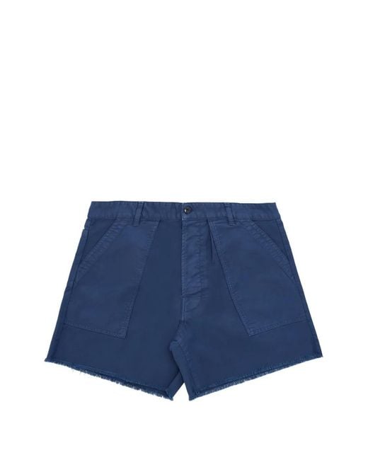 Fortela Blue Colonel Raw-Edge Shorts for men