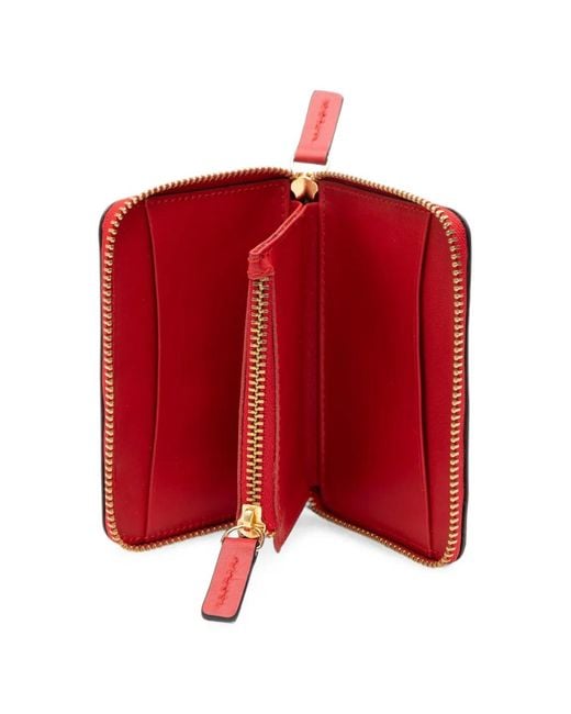 La Portegna Red Baby Julia Leather Wallet