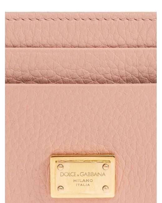 Dolce & Gabbana Pink Calfskin Card Holder