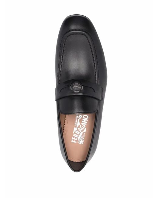 Ferragamo Gray Madison Leather Penny Loafers for men