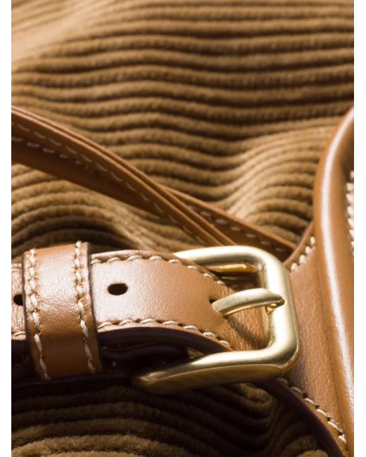 Miu Miu Brown Large Corduroy Cotton Backpack