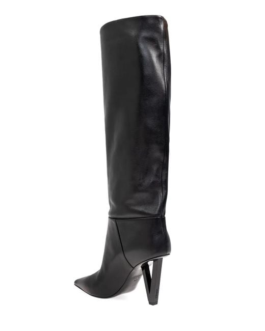Versace Black V2025 Leather Boots