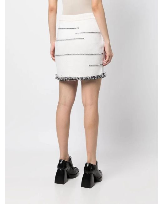 Sonia Rykiel Natural Contrasting-Stitch Detail Skirt