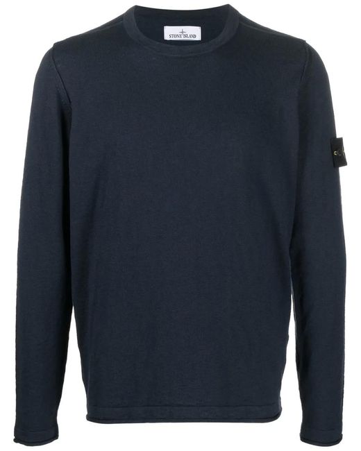 Stone Island Pullover Mit Logo-Patch in Blue für Herren