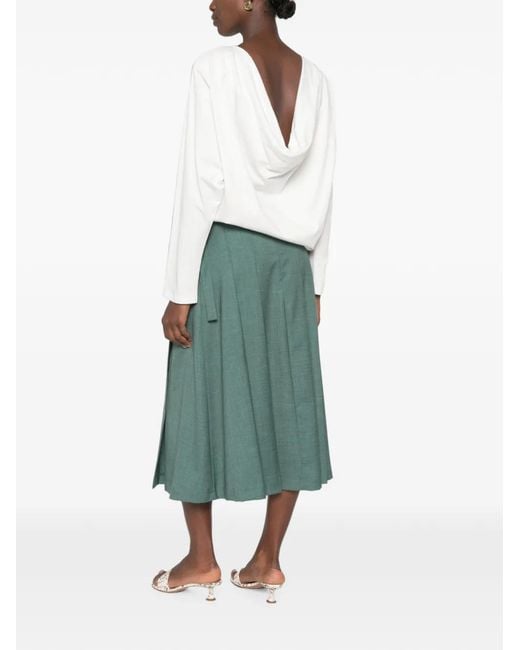 ViCOLO White Draped-Back Blouse