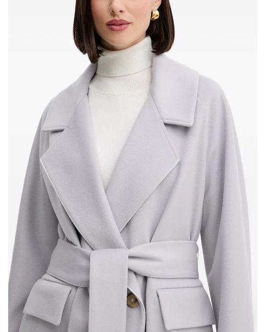 Forte_forte White Double-Breasted Coat