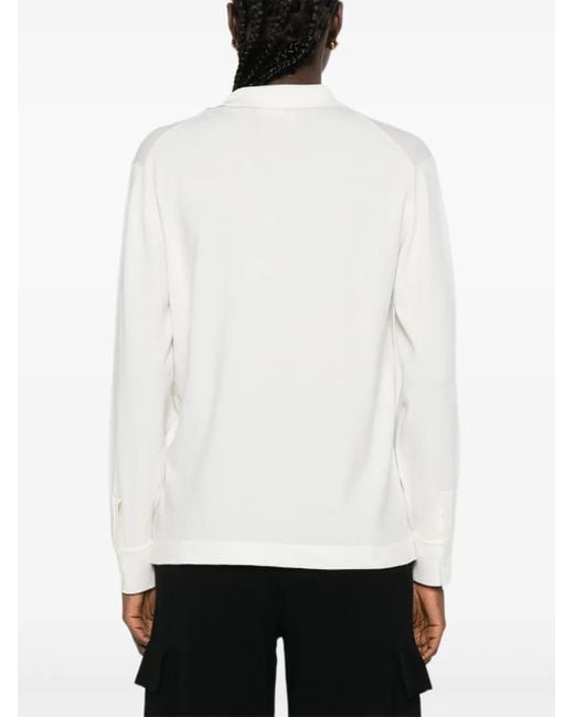 P.A.R.O.S.H. White Long-Sleeve Polo Top