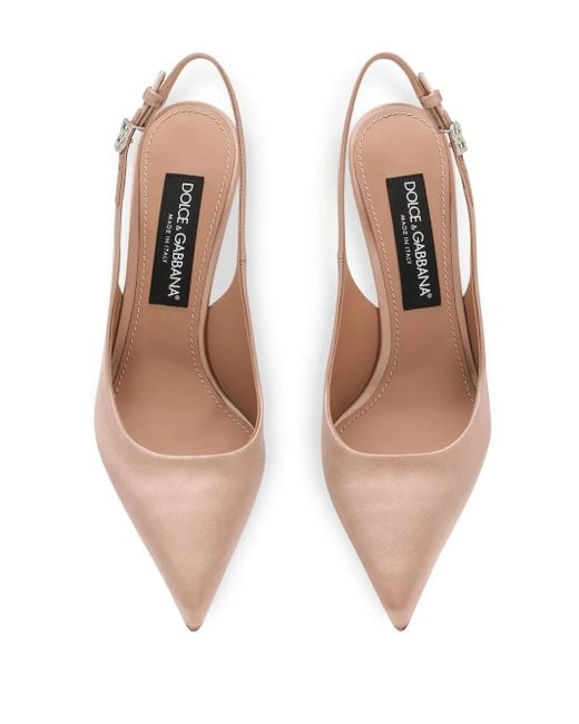 Dolce & Gabbana Natural Satin Slingback Pumps