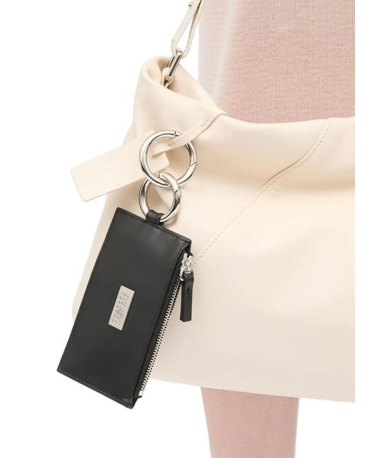 MM6 by Maison Margiela Black Zip-Ring Wallet
