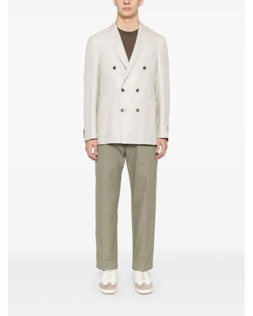 Canali White Double-Breasted Blazer for men
