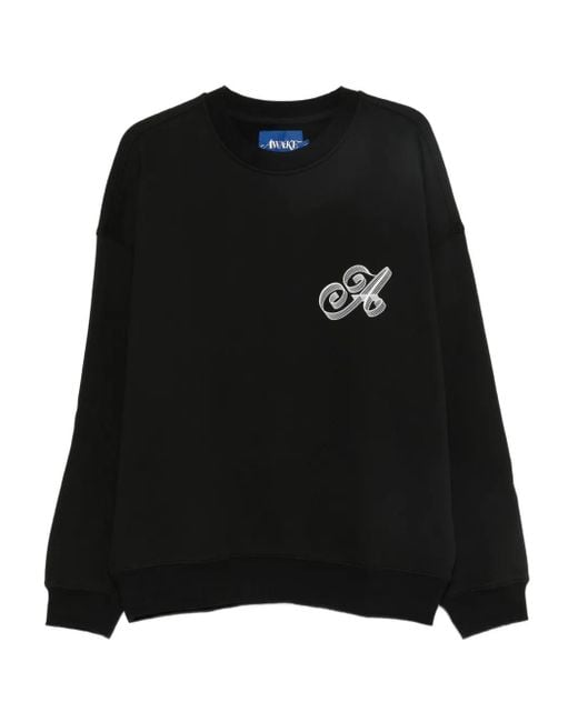 AWAKE NY Black Logo-Print Crew-Neck Sweatshirt for men