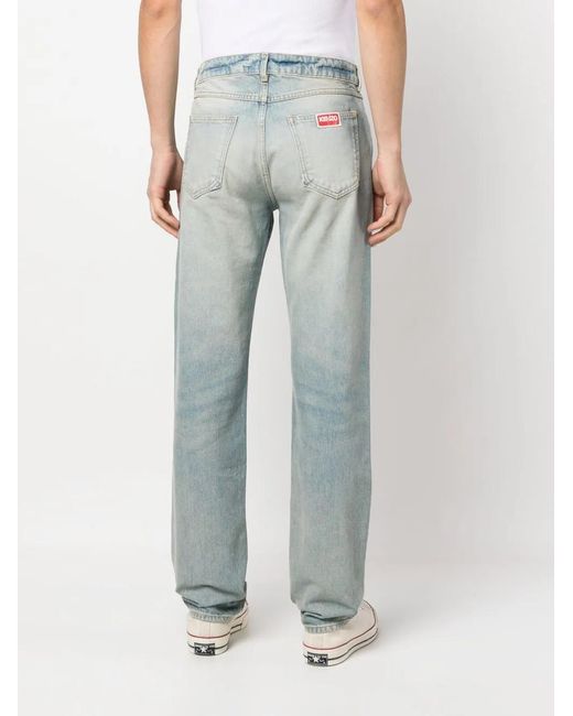 KENZO Blue Straight Leg Jeans for men