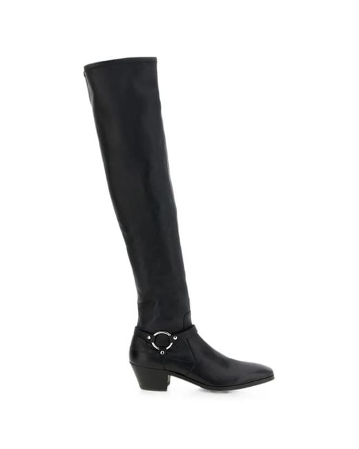 Tom Ford Black Leather Clint Thigh-High Boots