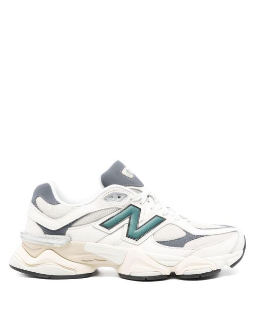 New Balance White 9060 Sneakers mit Logo-Patch