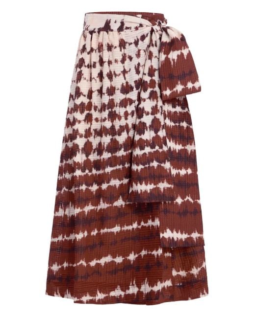 Jupe Portefeuille Estine À Motif Tie Dye Marie Oliver en coloris Red