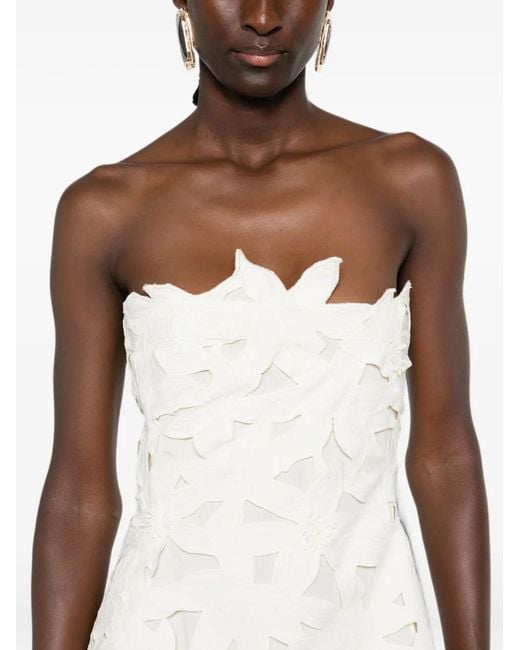 Jonathan Simkhai White Floral-Appliqué Mini Dress