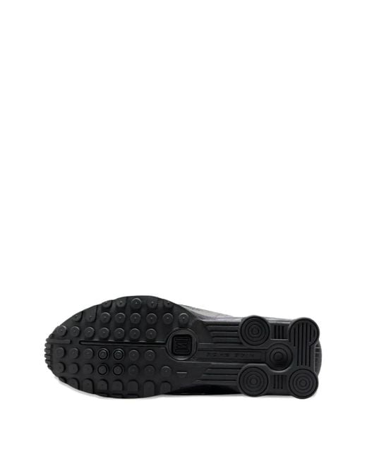 Nike Blue Shox R4 Logo Perforated Sneakers