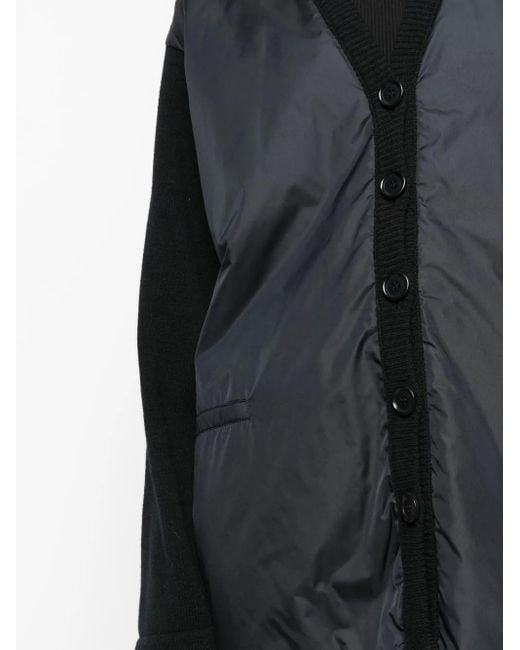Aspesi Black Hybrid Button-Up Cardigan