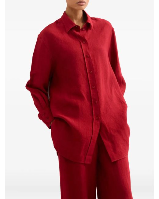 Eres Red Mignonette Long-Sleeve Button-Down Shirt