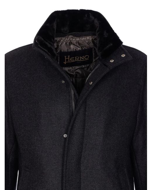 Herno Black Quilted Padded Coat for men