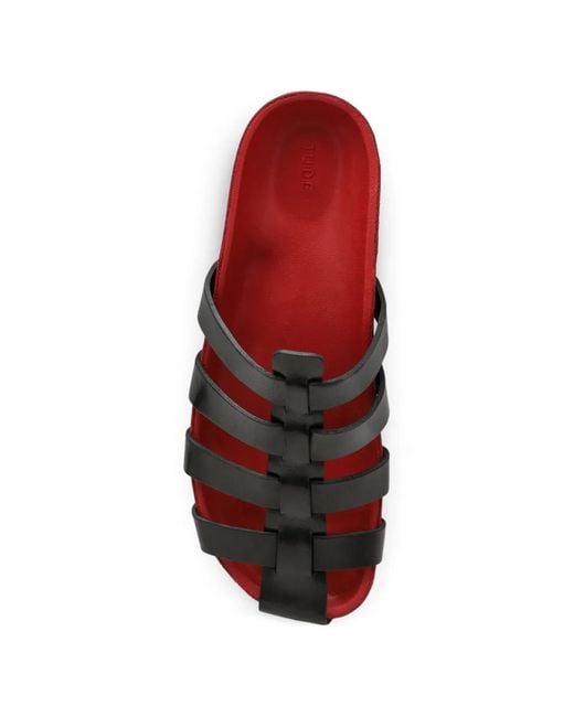 Jude White Dusty Caged Leather Slides