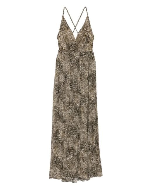Elie Saab Natural Kleid mit Animal-Print