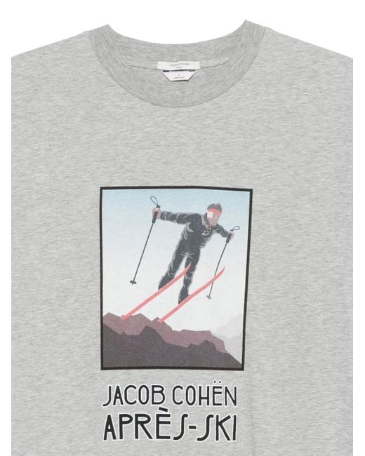 Jacob Cohen Gray Graphic Crew-Neck T-Shirt for men