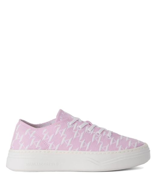 Karl Lagerfeld Pink Konvert Monogram-pattern Sneakers