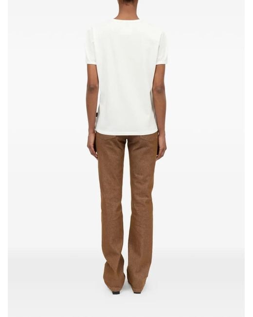 MM6 by Maison Margiela White Margie Printed Short-Sleeved T-Shirt