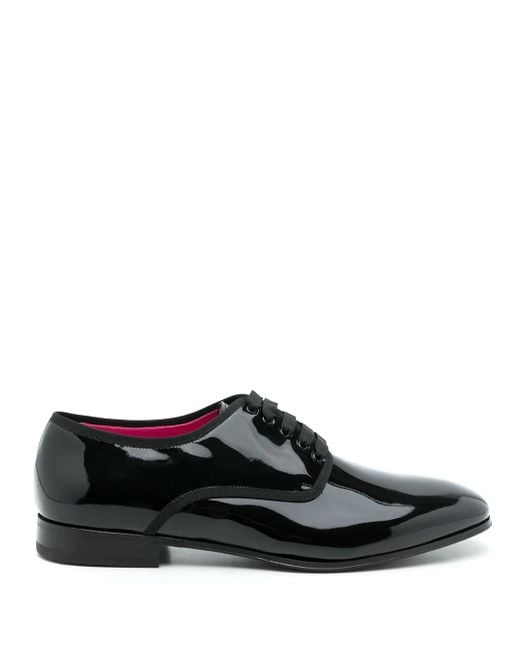 Ferragamo Black Magic Patent Leather Derby Shoes for men