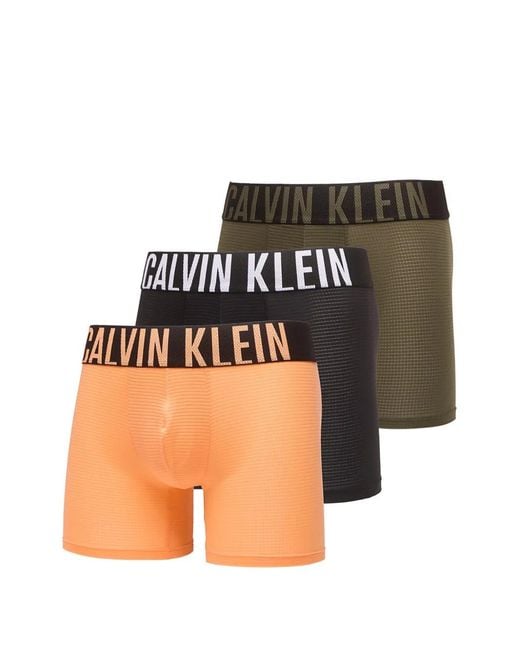 Calvin Klein Orange Logo-Waistband Boxer Briefs (Set Of Three) for men